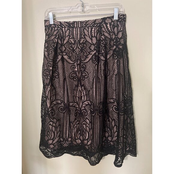 NEW FRANCESCAS Black Lace 2 Piece Crop Top & Skirt Set Small Victorian Pattern - Picture 13 of 16